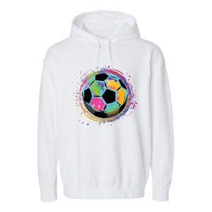 Tie Dye Soccer Ball For All Soccer Lovers Men Women Garment-Dyed Fleece Hoodie