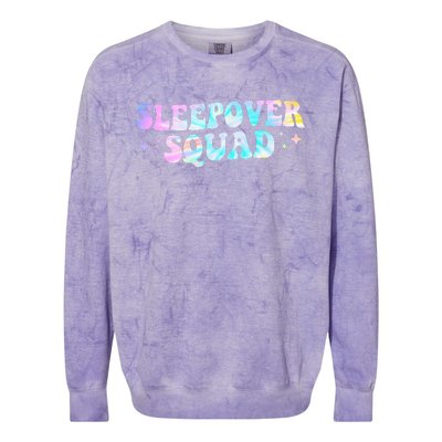 Tie Dye Sleepover Squad Pajama Party Slumber Party  Colorblast Crewneck Sweatshirt