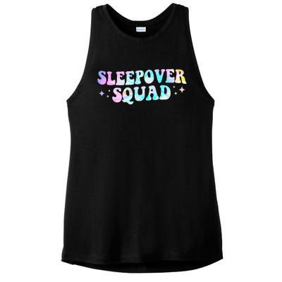 Tie Dye Sleepover Squad Pajama Party Slumber Party  Ladies PosiCharge Tri-Blend Wicking Tank