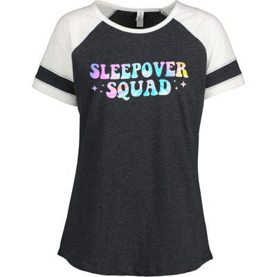 Tie Dye Sleepover Squad Pajama Party Slumber Party  Enza Ladies Jersey Colorblock Tee