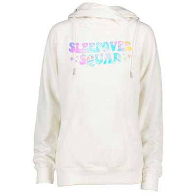 Tie Dye Sleepover Squad Pajama Party Slumber Party  Womens Funnel Neck Pullover Hood