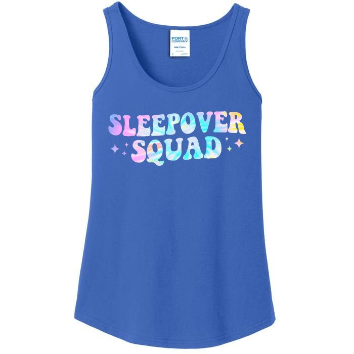 Tie Dye Sleepover Squad Pajama Party Slumber Party  Ladies Essential Tank