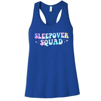 Tie Dye Sleepover Squad Pajama Party Slumber Party  Women's Racerback Tank