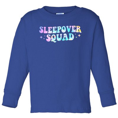 Tie Dye Sleepover Squad Pajama Party Slumber Party  Toddler Long Sleeve Shirt