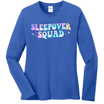 Tie Dye Sleepover Squad Pajama Party Slumber Party  Ladies Long Sleeve Shirt