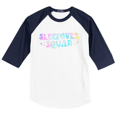 Tie Dye Sleepover Squad Pajama Party Slumber Party  Baseball Sleeve Shirt