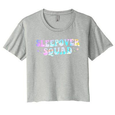 Tie Dye Sleepover Squad Pajama Party Slumber Party  Women's Crop Top Tee