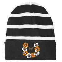 Tennessee Dog Sport Lovers Coonhound Fan Hawaii Lei Striped Beanie with Solid Band