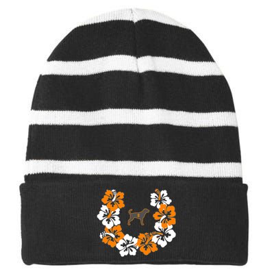 Tennessee Dog Sport Lovers Coonhound Fan Hawaii Lei Striped Beanie with Solid Band