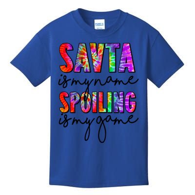 Tie Dye Savta Is My Name Spoiling Is My Game Mothers Day Gift Kids T-Shirt