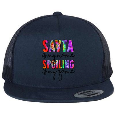 Tie Dye Savta Is My Name Spoiling Is My Game Mothers Day Gift Flat Bill Trucker Hat