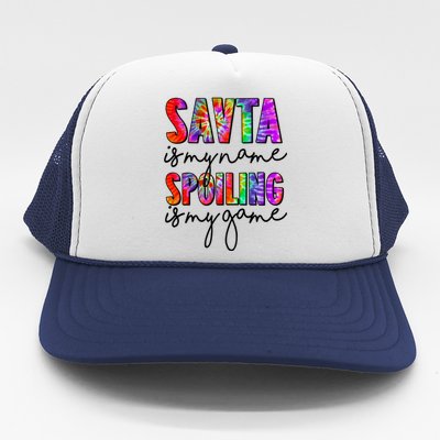 Tie Dye Savta Is My Name Spoiling Is My Game Mothers Day Gift Trucker Hat