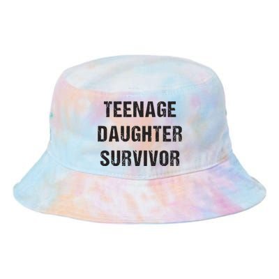 Teenage Daughter Survivor Parenting Quote Fathers Day Tie Dye Newport Bucket Hat