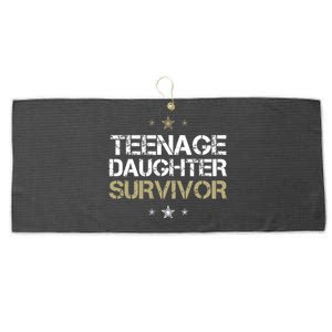 Teenage Daughter Survivor Teenager Dad Mom Fathers Day Large Microfiber Waffle Golf Towel