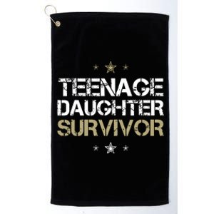 Teenage Daughter Survivor Teenager Dad Mom Fathers Day Platinum Collection Golf Towel