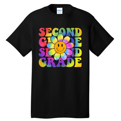 Tie Dye Second Grade Daisy Colorful Back To School Teacher Tall T-Shirt