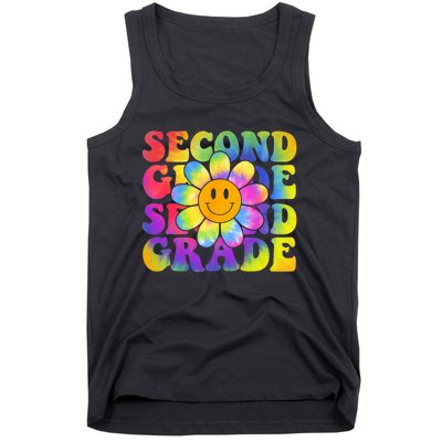 Tie Dye Second Grade Daisy Colorful Back To School Teacher Tank Top