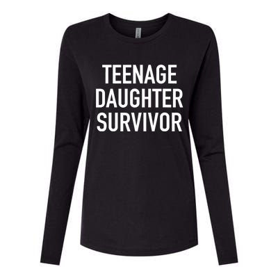 Teenage Daughter Survivor Popular Parenting Quote Womens Cotton Relaxed Long Sleeve T-Shirt