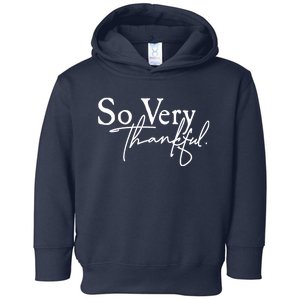 Thanksgiving Day Sticker So Very Thankful Toddler Hoodie