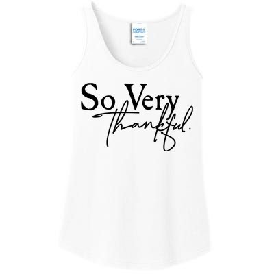 Thanksgiving Day Sticker So Very Thankful Ladies Essential Tank