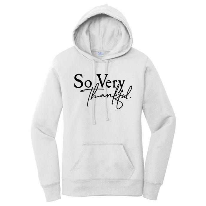 Thanksgiving Day Sticker So Very Thankful Women's Pullover Hoodie