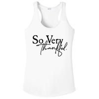 Thanksgiving Day Sticker So Very Thankful Ladies PosiCharge Competitor Racerback Tank