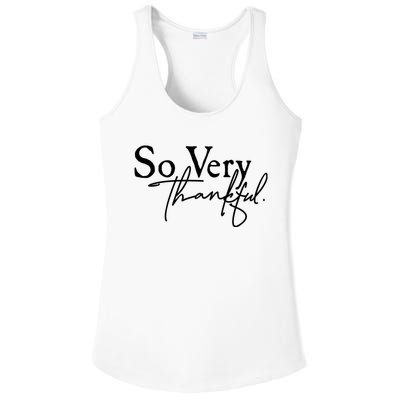 Thanksgiving Day Sticker So Very Thankful Ladies PosiCharge Competitor Racerback Tank