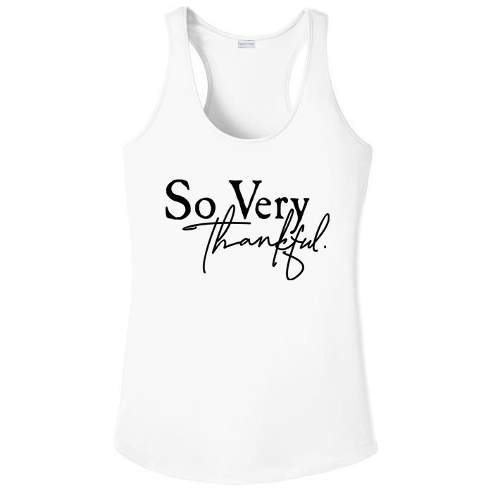 Thanksgiving Day Sticker So Very Thankful Ladies PosiCharge Competitor Racerback Tank