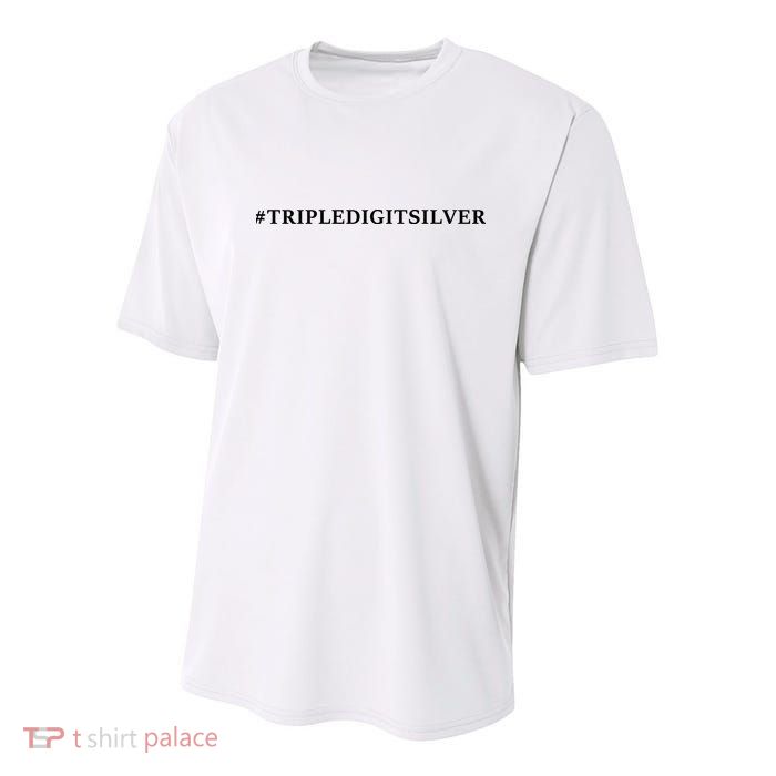 Triple Digit Silver Tees, #Tripledigitsilver Youth Performance Sprint T-Shirt