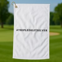 Triple Digit Silver Tees, #Tripledigitsilver Golf Towel