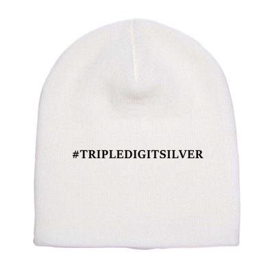 Triple Digit Silver Tees, #Tripledigitsilver Short Acrylic Beanie