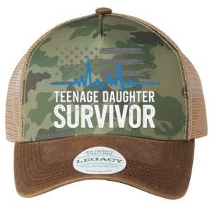 Teenage Daughter Survivor Parents Humorsarcasm Legacy Tie Dye Trucker Hat