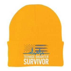 Teenage Daughter Survivor Parents Humorsarcasm Knit Cap Winter Beanie