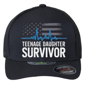 Teenage Daughter Survivor Parents Humorsarcasm Flexfit Unipanel Trucker Cap