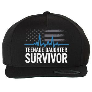 Teenage Daughter Survivor Parents Humorsarcasm Wool Snapback Cap