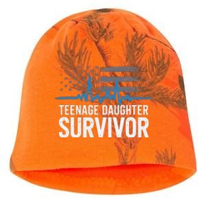 Teenage Daughter Survivor Parents Humorsarcasm Kati - Camo Knit Beanie