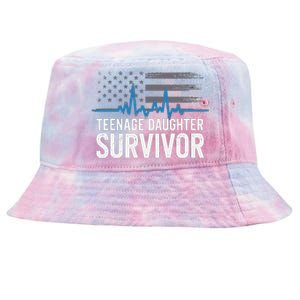 Teenage Daughter Survivor Parents Humorsarcasm Tie-Dyed Bucket Hat