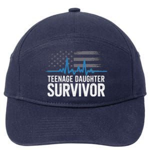 Teenage Daughter Survivor Parents Humorsarcasm 7-Panel Snapback Hat