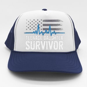 Teenage Daughter Survivor Parents Humorsarcasm Trucker Hat