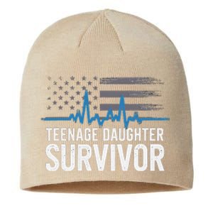 Teenage Daughter Survivor Parents Humorsarcasm Sustainable Beanie