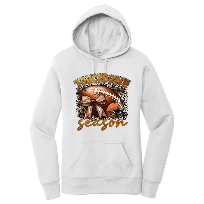 Touch Down Season Fall Coquette Bow Women's Pullover Hoodie