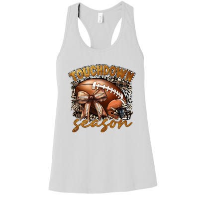 Touch Down Season Fall Coquette Bow Women's Racerback Tank