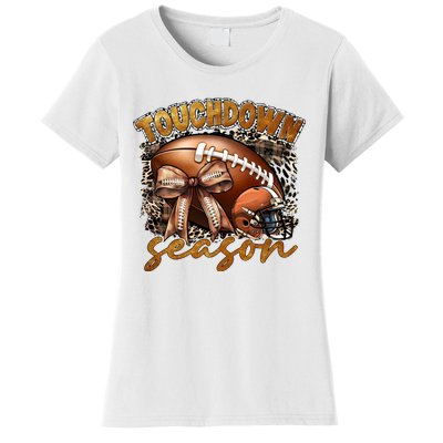 Touch Down Season Fall Coquette Bow Women's T-Shirt