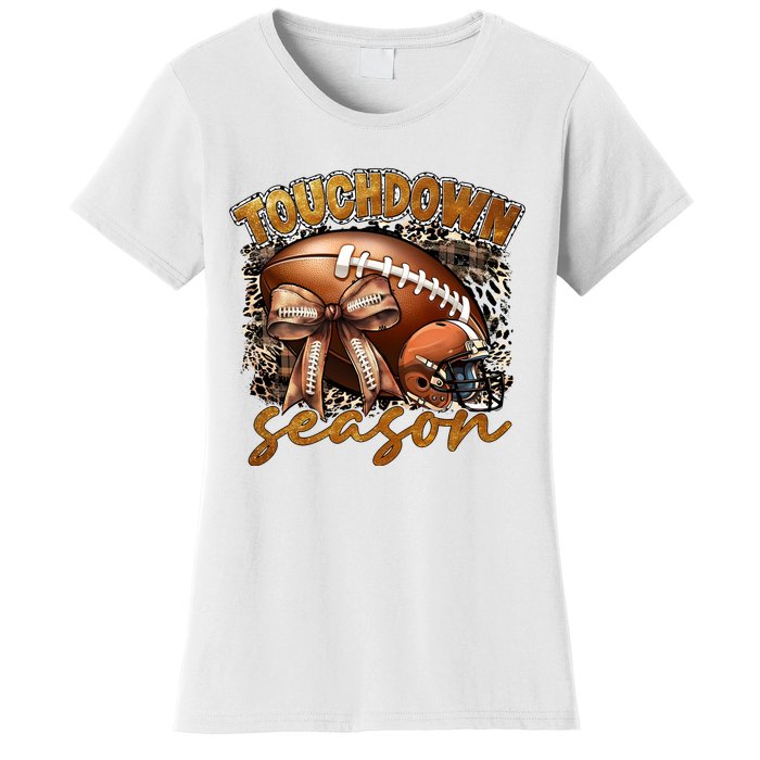 Touch Down Season Fall Coquette Bow Women's T-Shirt