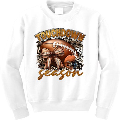 Touch Down Season Fall Coquette Bow Kids Sweatshirt