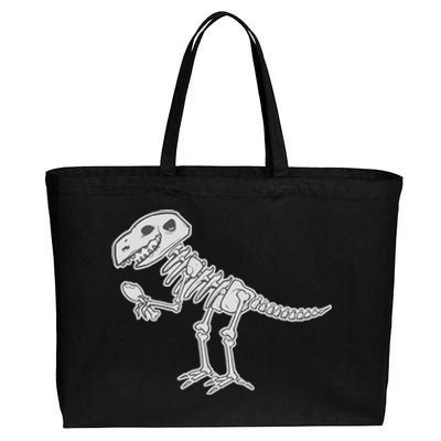 TRex Dinosaur Skeleton Gift Cotton Canvas Jumbo Tote