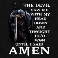 The Devil Saw Me With My Head Down And Thought He'd Won Until I Said Amen Ladies PosiCharge Tri-Blend Wicking Tank