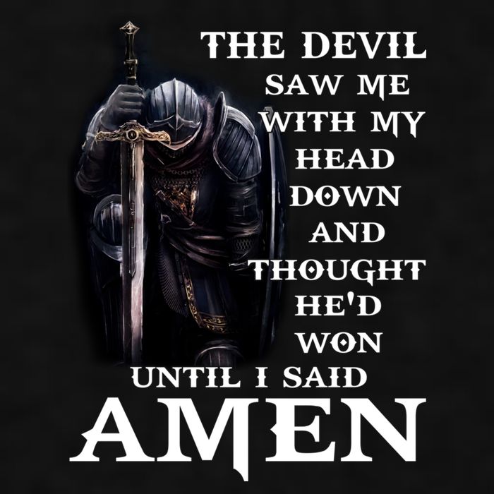 The Devil Saw Me With My Head Down And Thought He'd Won Until I Said Amen Ladies PosiCharge Tri-Blend Wicking Tank