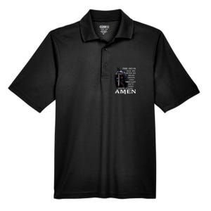 The Devil Saw Me With My Head Down And Thought He'd Won Until I Said Amen Men's Origin Performance Pique Polo