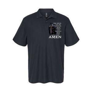 The Devil Saw Me With My Head Down And Thought He'd Won Until I Said Amen Softstyle Adult Sport Polo